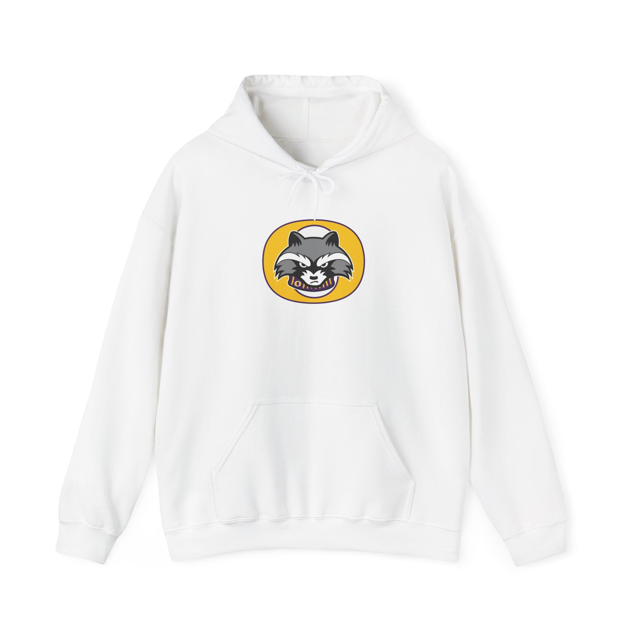 Retro Raccoon Logo Hoodie – Vintage Cartoon Animal Pullover