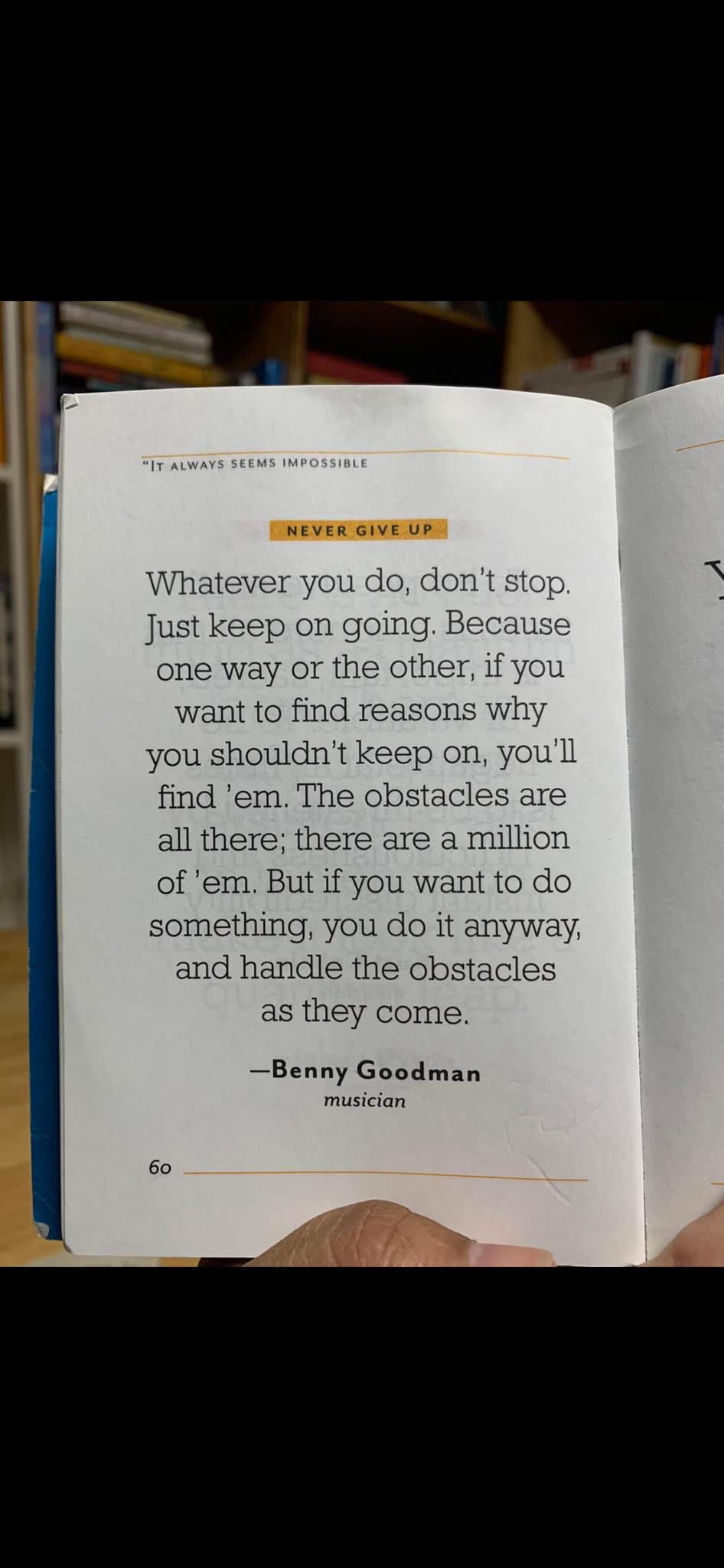 Never give up