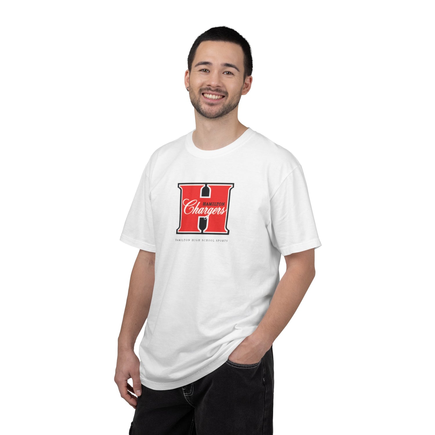 Chargers H Letter Graphic T-Shirt — Retro Varsity School Logo Tee