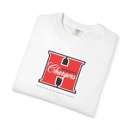 Chargers H Letter Graphic T-Shirt — Retro Varsity School Logo Tee