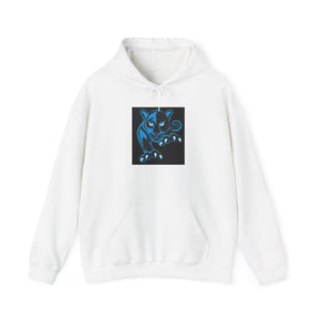 Blue Panther Hoodie - Neon Cat Graphic Pullover for Cat Lovers