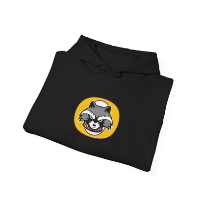 Raccoon Mascot Hoodie — Cute Retro Animal Logo Pullover