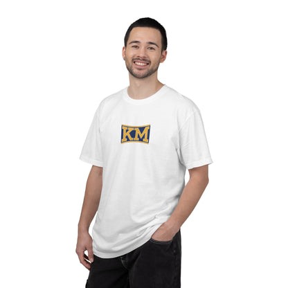 KM Logo Graphic T-Shirt — Vintage Collegiate Chest Patch Tee