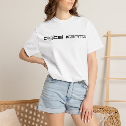 Digital Karma T-Shirt — Retro Futurist Graphic Tee (Back Collage Design)