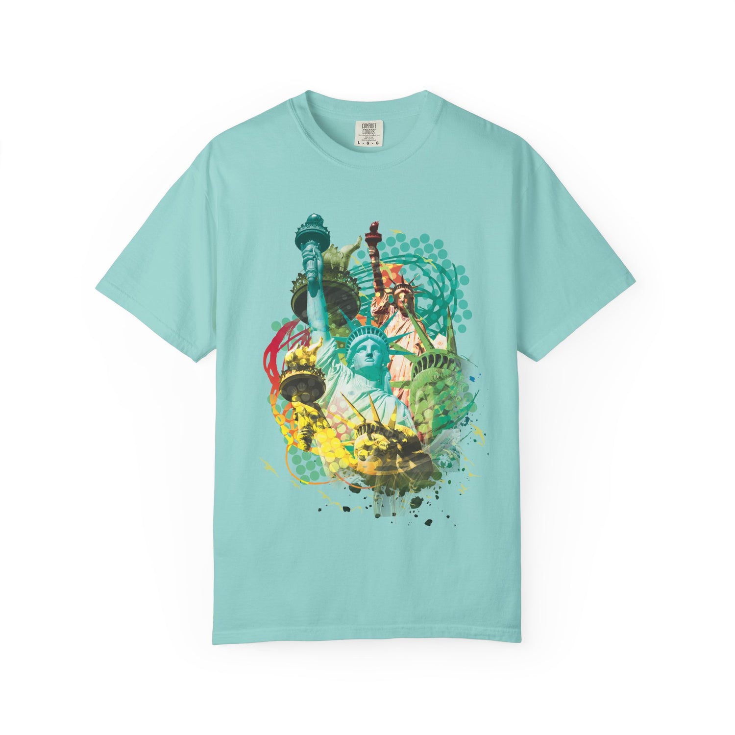 Statue of Liberty Cityscape T-Shirt — Urban Pop Art NYC Souvenir