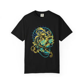 Sunburst Skull T‑Shirt — Graphic Day of the Dead Skull Tee