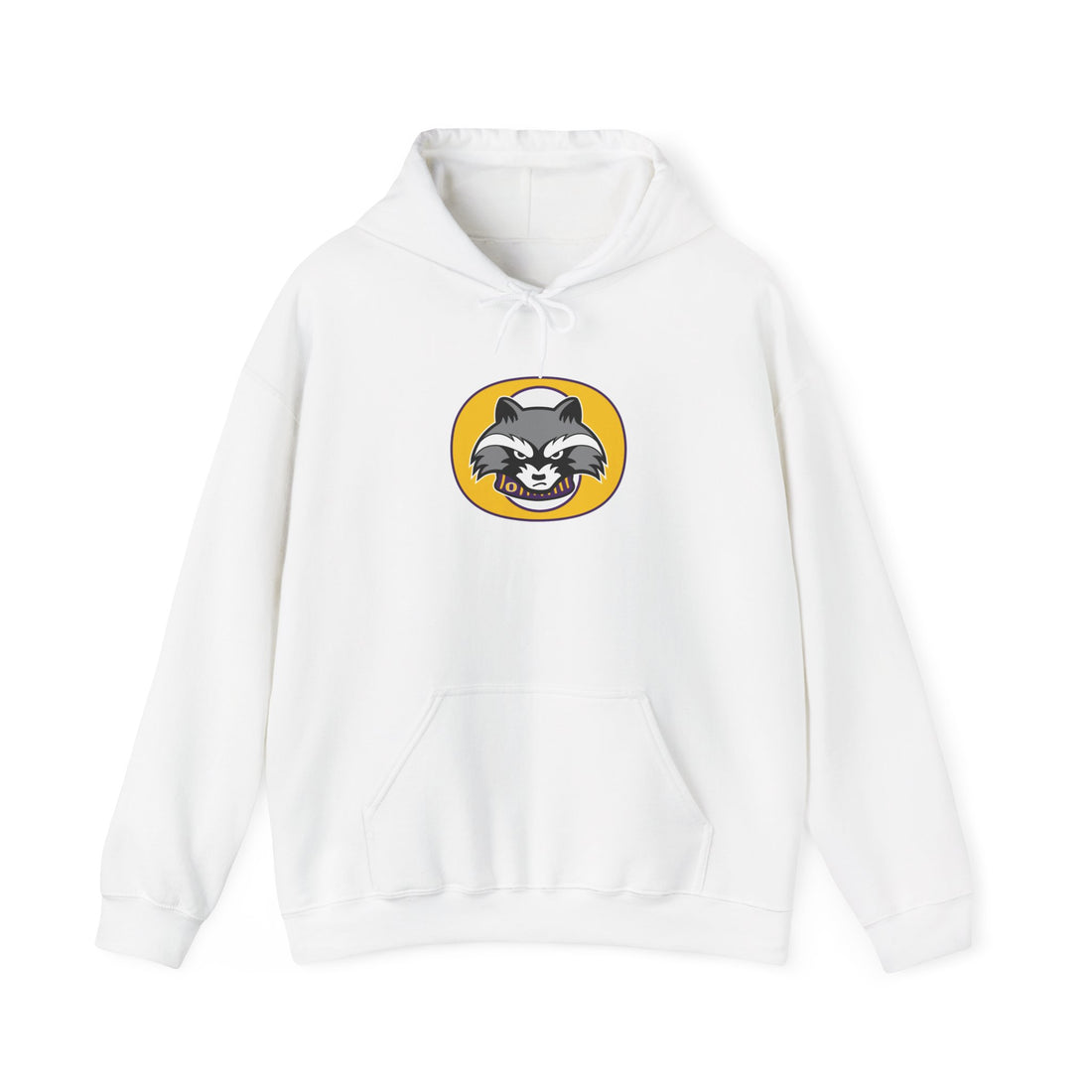 Retro Raccoon Logo Hoodie – Vintage Cartoon Animal Pullover