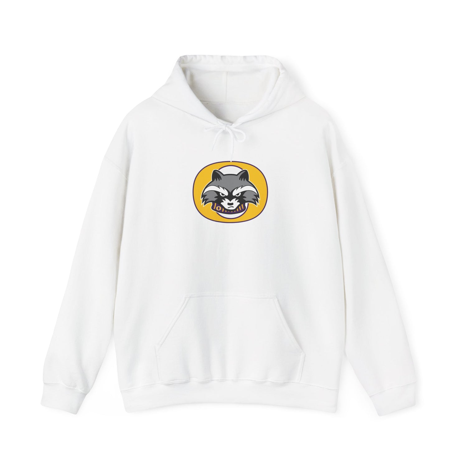 Retro Raccoon Logo Hoodie – Vintage Cartoon Animal Pullover