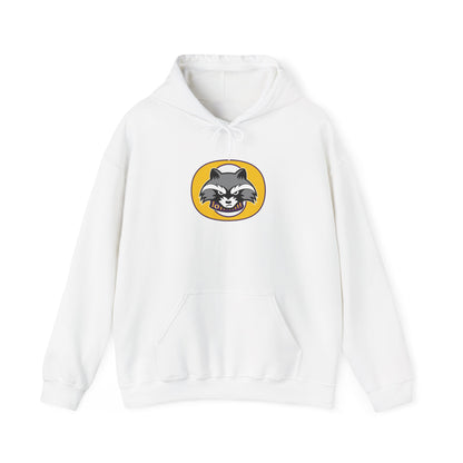 Retro Raccoon Logo Hoodie – Vintage Cartoon Animal Pullover