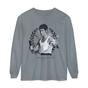 Bruce Lee Portrait Long Sleeve Tee — “Be like water, my friend.”
