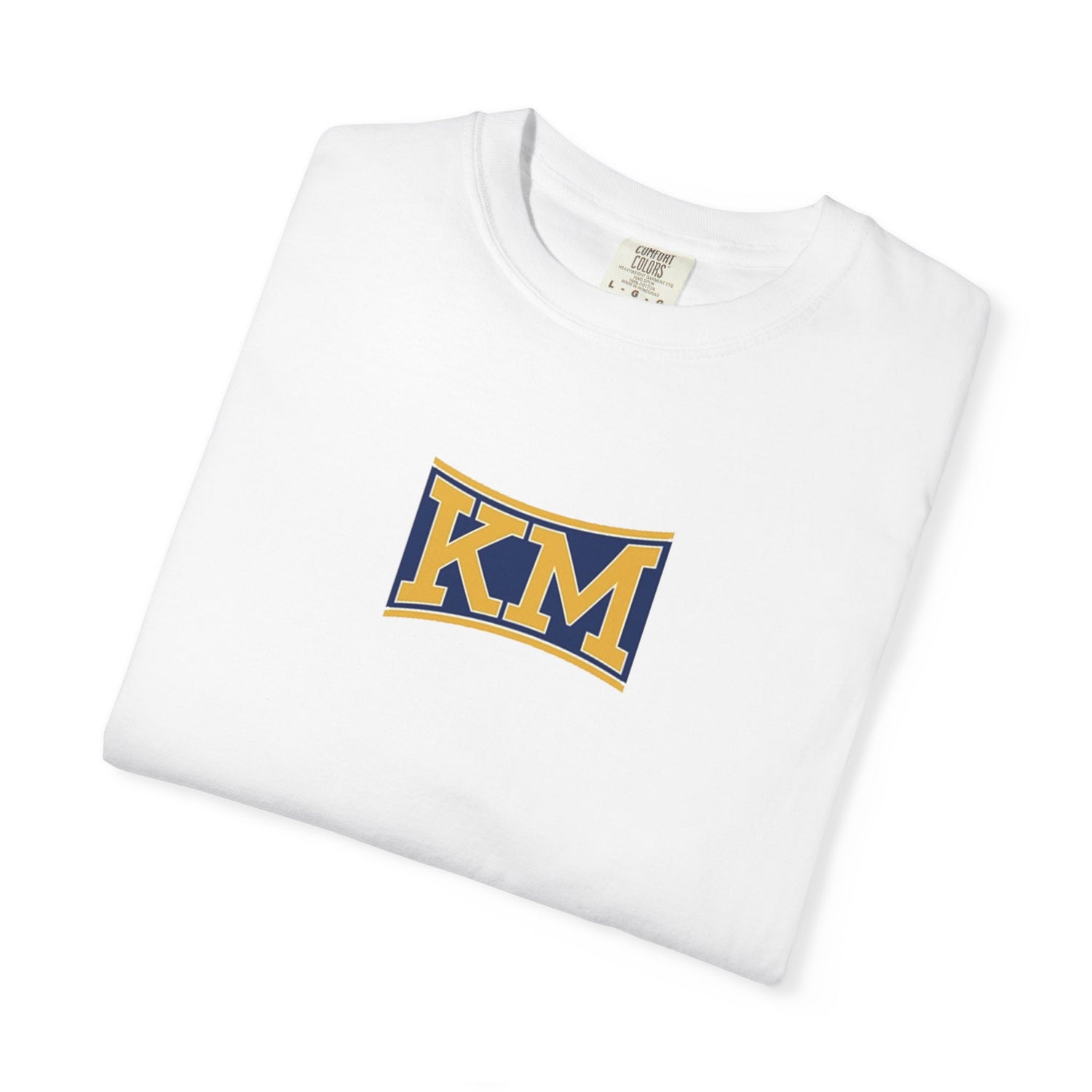 KM Logo Graphic T-Shirt — Vintage Collegiate Chest Patch Tee