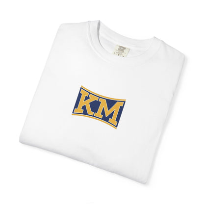 KM Logo Graphic T-Shirt — Vintage Collegiate Chest Patch Tee