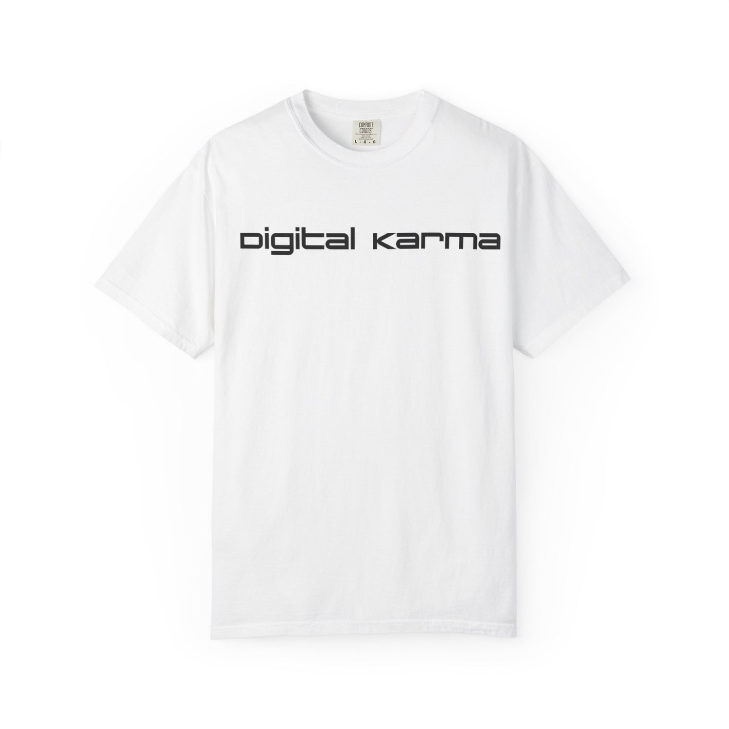 Digital Karma T-Shirt — Retro Futurist Graphic Tee (Back Collage Design)