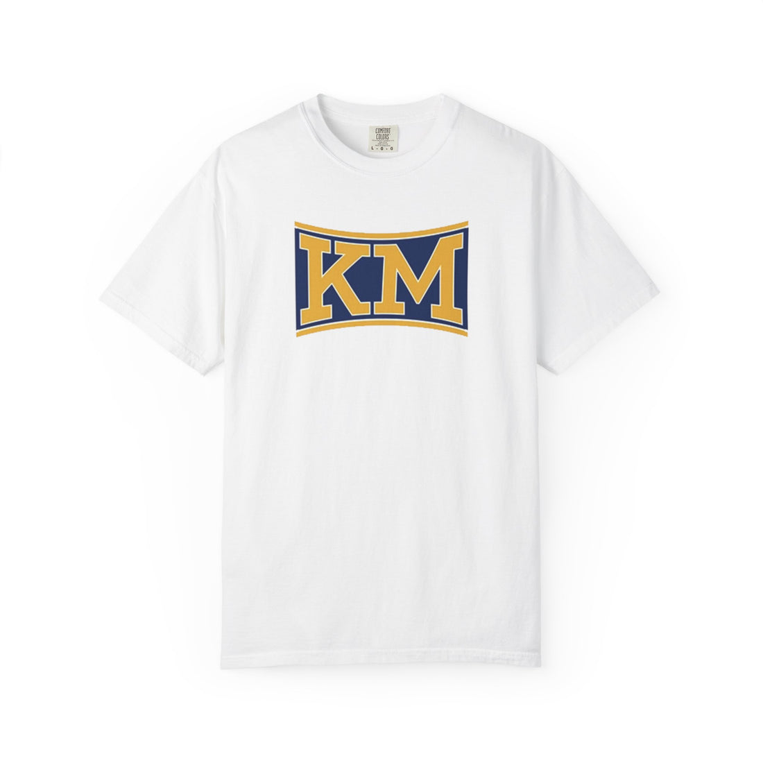 KM Logo T-Shirt — Retro Collegiate Graphic Tee