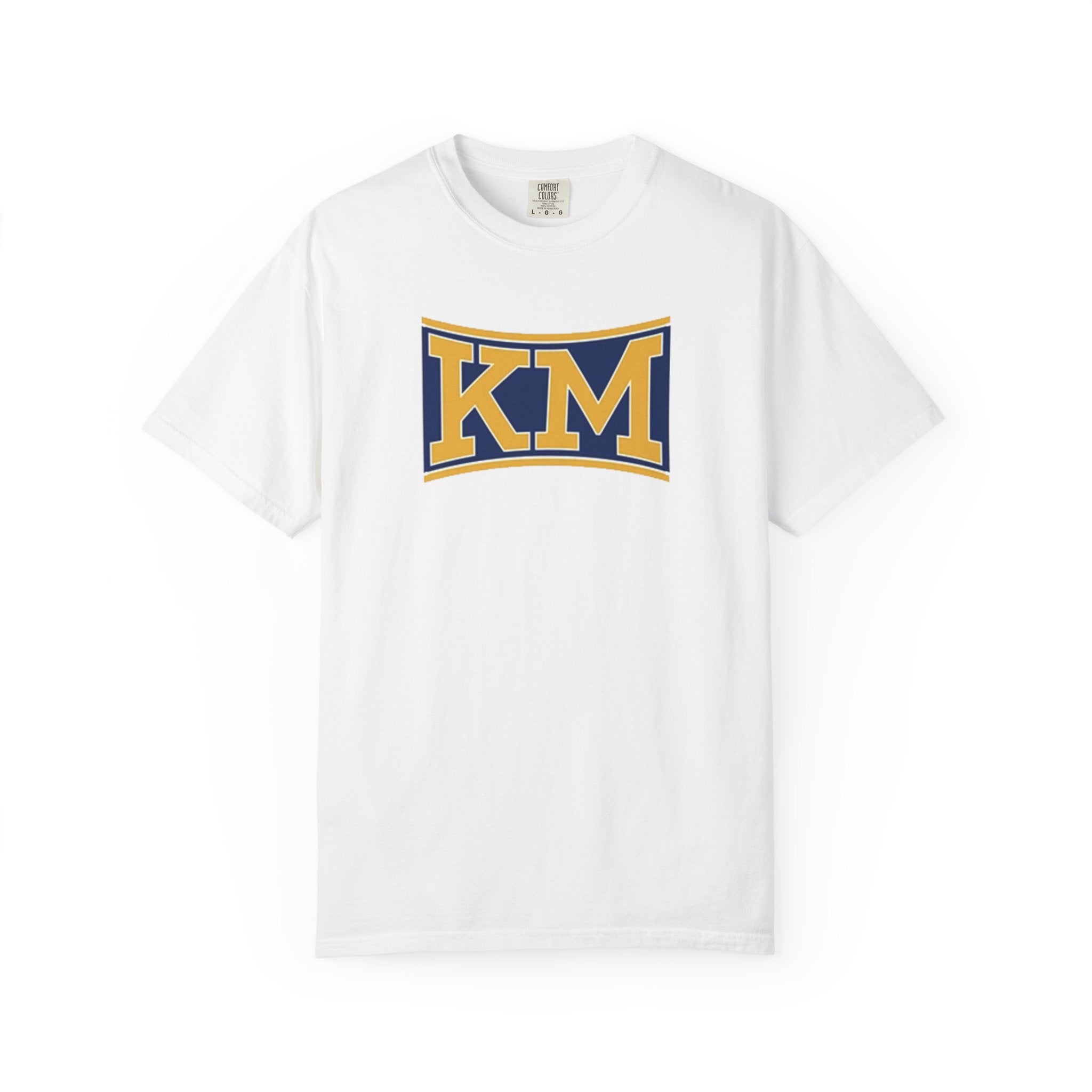 KM Logo T-Shirt — Retro Collegiate Graphic Tee