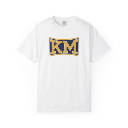 KM Logo T-Shirt — Retro Collegiate Graphic Tee